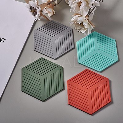 Hexagon PVC Hot Pads Heat Resistant Sets LS-CF-TAC0001-09-1