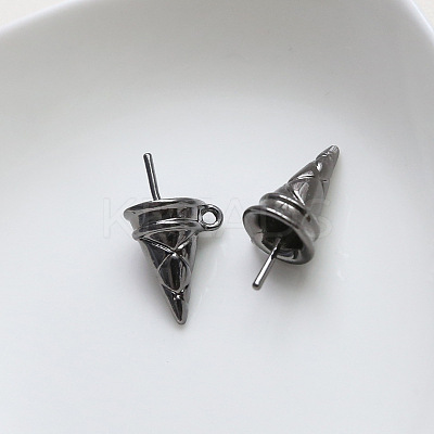 Brass Ice Cream Cone Peg Bail Pin Charms BAPE-PW0002-22C-1