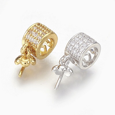 Brass Micro Pave Cubic Zirconia Peg Bails Pendants KK-L165-17-1