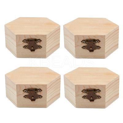 Unfinished Pine Wood Jewelry Box CON-WH0072-07-1