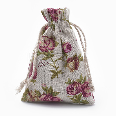 Polycotton(Polyester Cotton) Packing Pouches Drawstring Bags ABAG-T006-A10-1