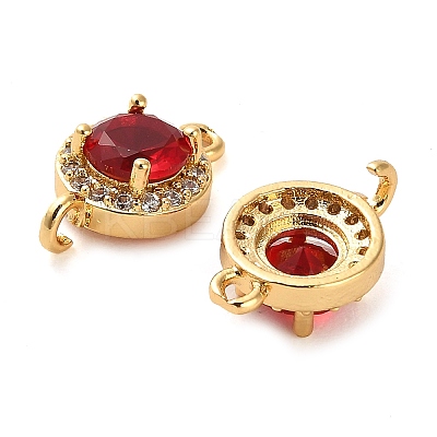 Brass Pave Cubic Zirconia Connector Charms KK-D093-09G-01-1