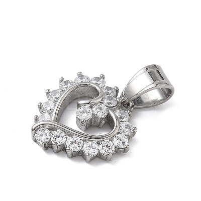 316 Surgical Stainless Steel Rhinestone Pendants STAS-P412-11A-P-1