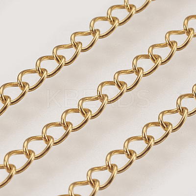 3.28 Feet Ion Plating(IP) Handmade 304 Stainless Steel Curb Chains X-STAS-P200-11G-1