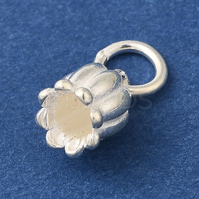 925 Sterling Silver Tulip Flower Charms with Jump Rings FIND-U013-08S-01-1