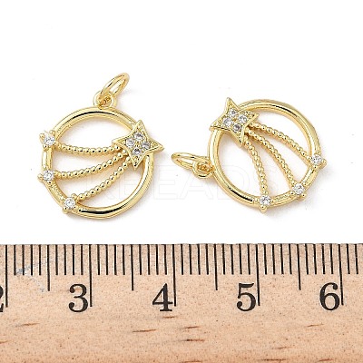 Brass Micro Pave Cubic Zirconia Pendants KK-S337-04G-1