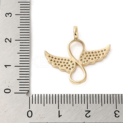 Brass Micro Pave Cubic Zirconia Pendants ZIRC-P114-08G-1