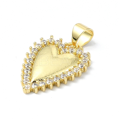 Rack Plating Real 18K Gold Plated Brass Micro Pave Cubic Zirconia Pendants KK-B084-20G-1