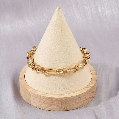 304 Stainless Steel Figaro Chain Bracelets for Women BJEW-Z143-06G-1