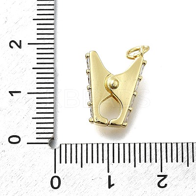 Brass Micro Pave Cubic Zirconia Pendants KK-K400-35G-01-1