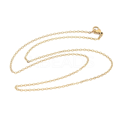 Ion Plating(IP) Trendy Unisex 304 Stainless Steel Cable Chain Necklaces NJEW-M047-02-1