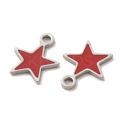 304 Stainless Steel Enamel Pendants STAS-M308-13P-01-1
