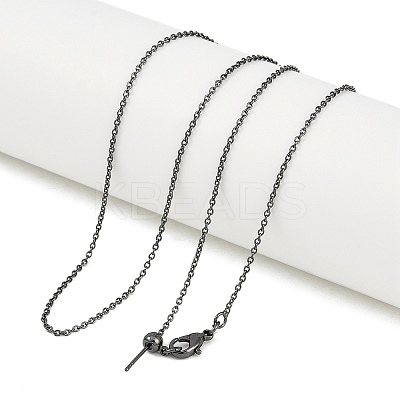 1mm Rack Plating Brass Cable Chain Adjustable Slider Necklaces for Women Men MAK-L044-55B-1