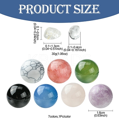 Natural & Synthetic Gemstone Healing Round Ornaments AJEW-FS0001-13A-1