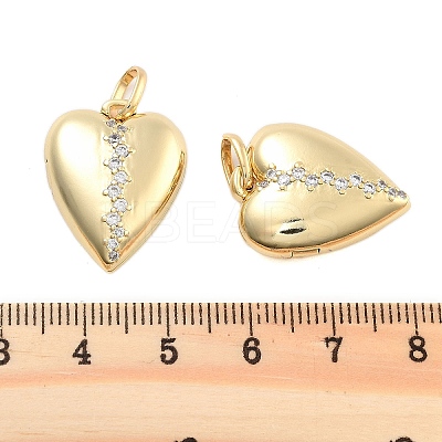 Brass Pave Clear Cubic Zirconia Pendants KK-U009-01A-G-1