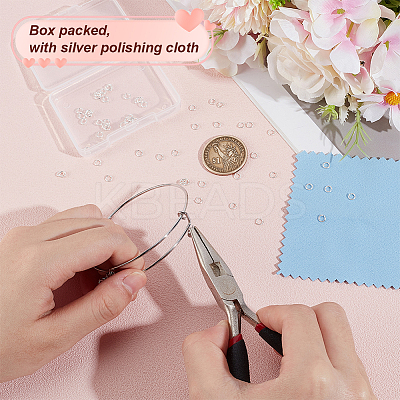 60Pcs 925 Sterling Silver Open Jump Ring STER-BC0002-57B-1