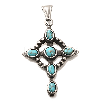 Dyed Synthetic Turquoise Pendants STAS-R140-05AS-04-1