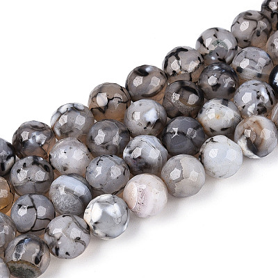 Dyed & Heated Natural Fire Crackle Agate Beads Strands G-N359-01B-04-1