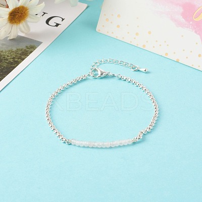 Natural Rose Quartz Beaded Bracelets BJEW-JB06384-09-1