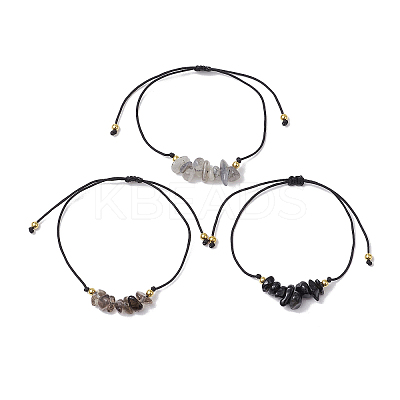 3Pcs 3 Styles Gemstone Braided Bead Bracelets BJEW-JB11146-06-1