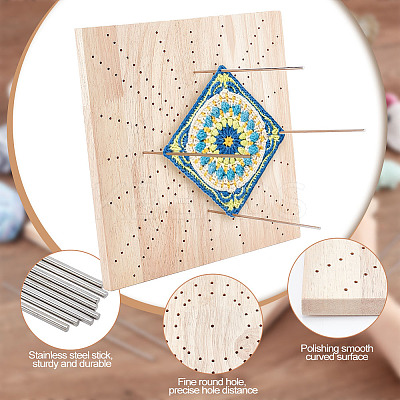 Wooden Crochet Blocking Board DIY-WH0387-22A-1