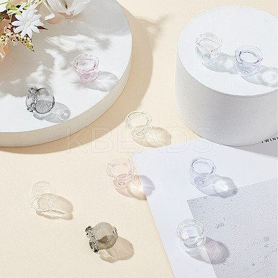 10Pcs 5 Colors Handmade Blown Glass Flower Beads GLAA-GO0001-05A-1