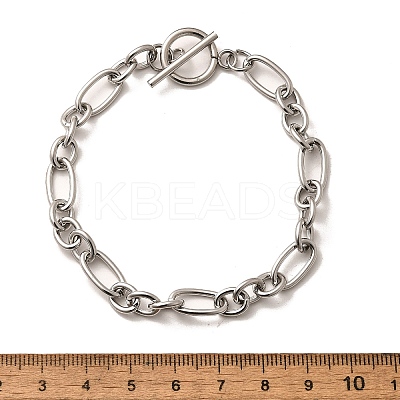 Tarnish Resistant Unisex 304 Stainless Steel Figaro Chain Bracelets LS-BJEW-H541-06A-P-1