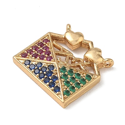 Brass Micro Pave Colorful Cubic Zirconia Pendants CU-CBA4231-06B-G-1