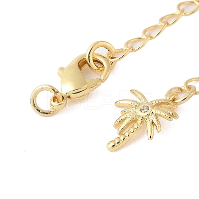 Brass Micro Pave Clear Cubic Zirconia Chain Extender KK-B148-10G-02-1