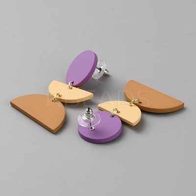 Polymer Clay Dangle Stud Earrings with 316 Surgical Stainless Steel Pins EJEW-WH0012-110B-1