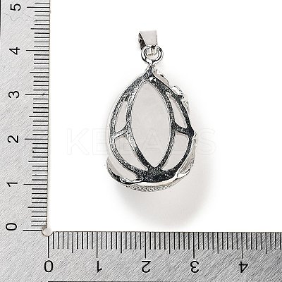 Natural Quartz Crystal Teardrop Pendants G-G112-03P-04-1