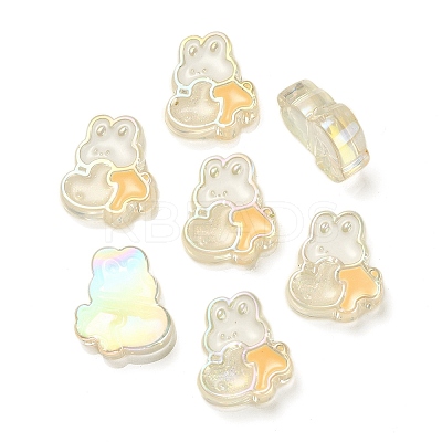 UV Plating Rainbow Iridescent Acrylic Enamel Beads OACR-G012-07C-1