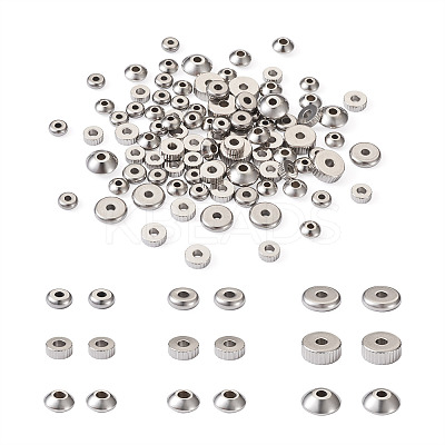 180Pcs 201 & 303 & 304 Stainless Steel Spacer Beads STAS-MP0001-07-1