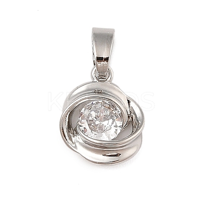 Brass Micro Pave Cubic Zirconia Pendants KK-U041-02P-01-1