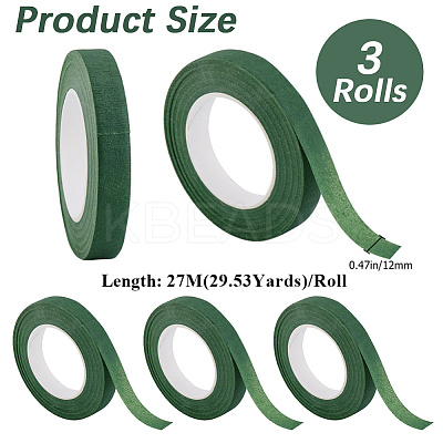 3 Rolls Paper Floral Tape for Bouquet Stem Wrap DIY-GF0011-25-1
