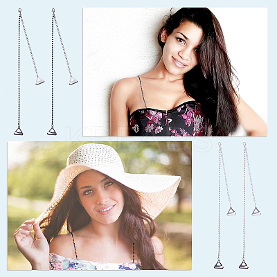 2 Pairs 2 Colors Adjustable Brass Rhinestone Chain Non-slip Bra Straps DIY-GF0007-71-1