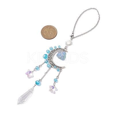 Alloy Moon Window Hanging Prism Ornaments HJEW-TA00284-03-1