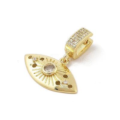Brass Micro Pave Cubic Zirconia Pendants KK-U047-14G-1
