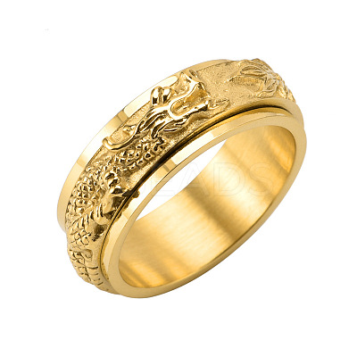 Dragon Stainless Steel Rotating Finger Ring PW-WG19507-15-1