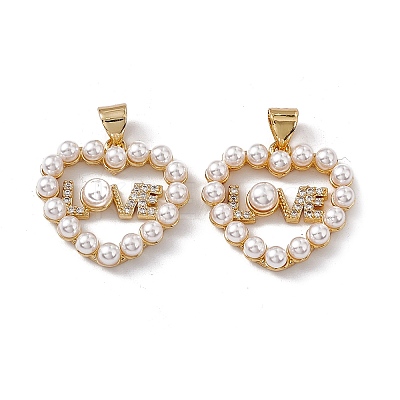 Brass Micro Pave Cubic Zirconia Pendants KK-B061-06G-1