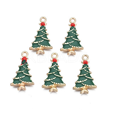 Rack Plating Alloy Enamel Pendants X-ENAM-N055-124-1