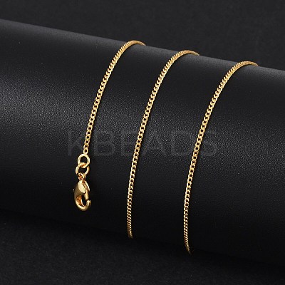 Long-Lasting Plated Brass Curb Chain Necklaces NJEW-K112-07G-NF-1