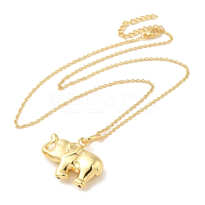 Elephant Pendant Necklaces NJEW-G082-01D-G-1