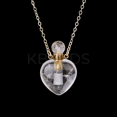 Natural Quartz Crystal Perfume Bottle Pendant Necklace PW-WG2A891-24-1