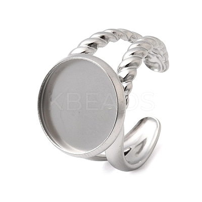 304 Stainless Steel Cuff Ring Components STAS-P454-01D-P-1