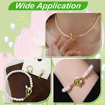 40Pcs 2 Styles Tulip Alloy Enamel Pendants FIND-PH0021-39-1