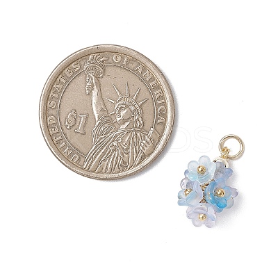 12Pcs Flower Transparent Acrylic Pendants PALLOY-JF03894-1