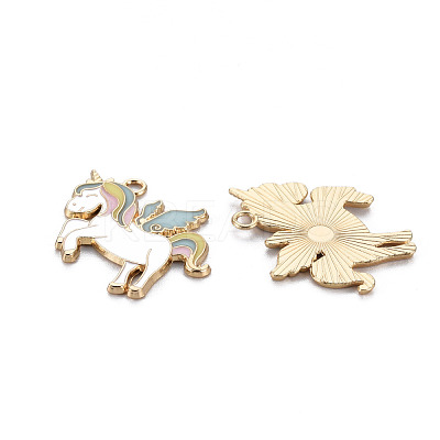 Rack Plating Alloy Enamel Pendants X-ENAM-S126-068-NR-1