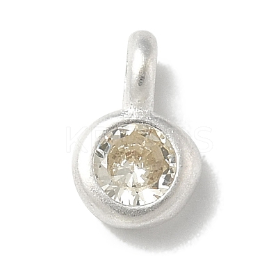 925 Sterling Silver Cubic Zirconia Flat Round Charms STER-R002-02S-07-1