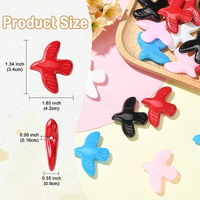 10Pcs 5 Colors Baking Paint Glass Beads LAMP-YW0004-18-1
